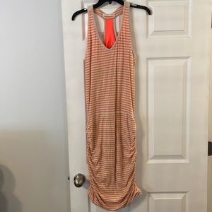 Athleta Dress size M length 40” bust 30” color tan and orange